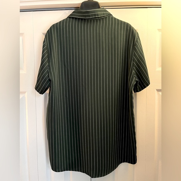 Green pinstripe button up - Picture 2 of 2